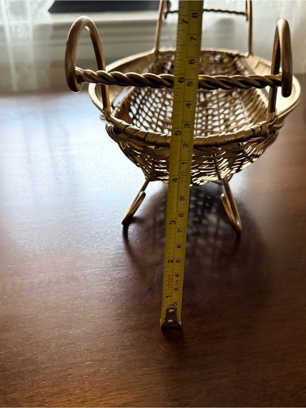 Gold Metal Woven Decorative Bowl with Stand - Home Accents